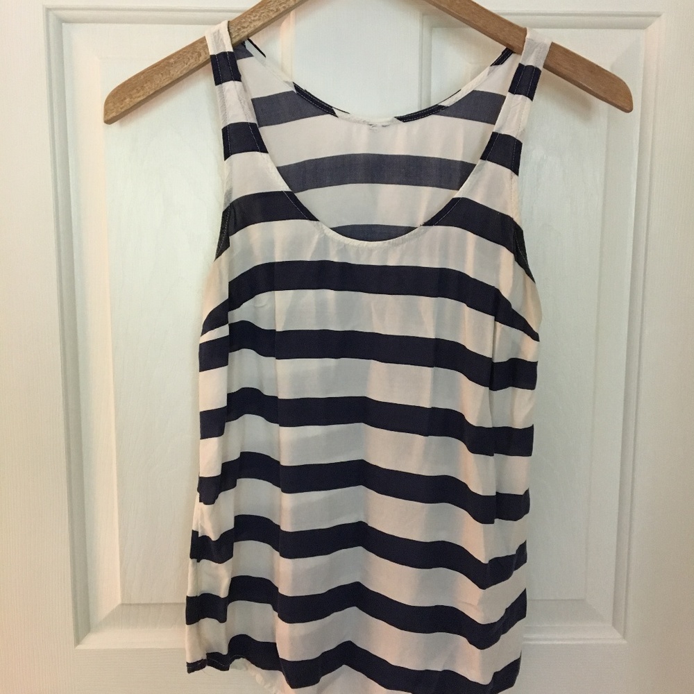 White and Navy Old Navy Tank